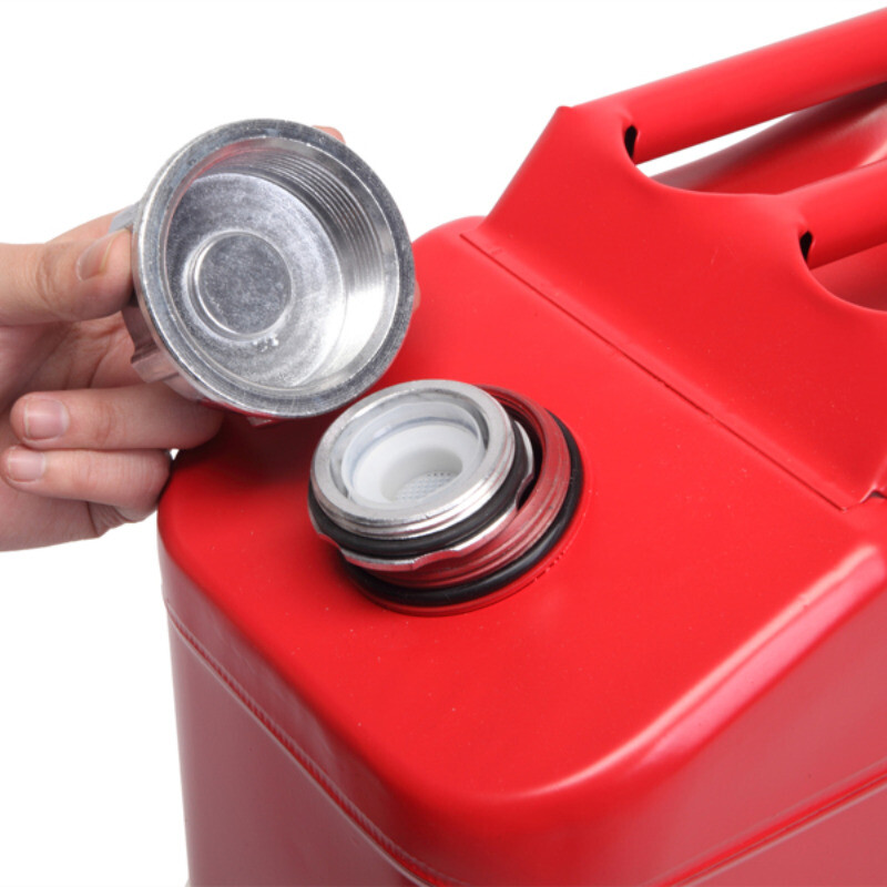 20L Cold-rolled Plate Petrol Diesel Oil Drum Red w/Plastic Oil Drain Pipe