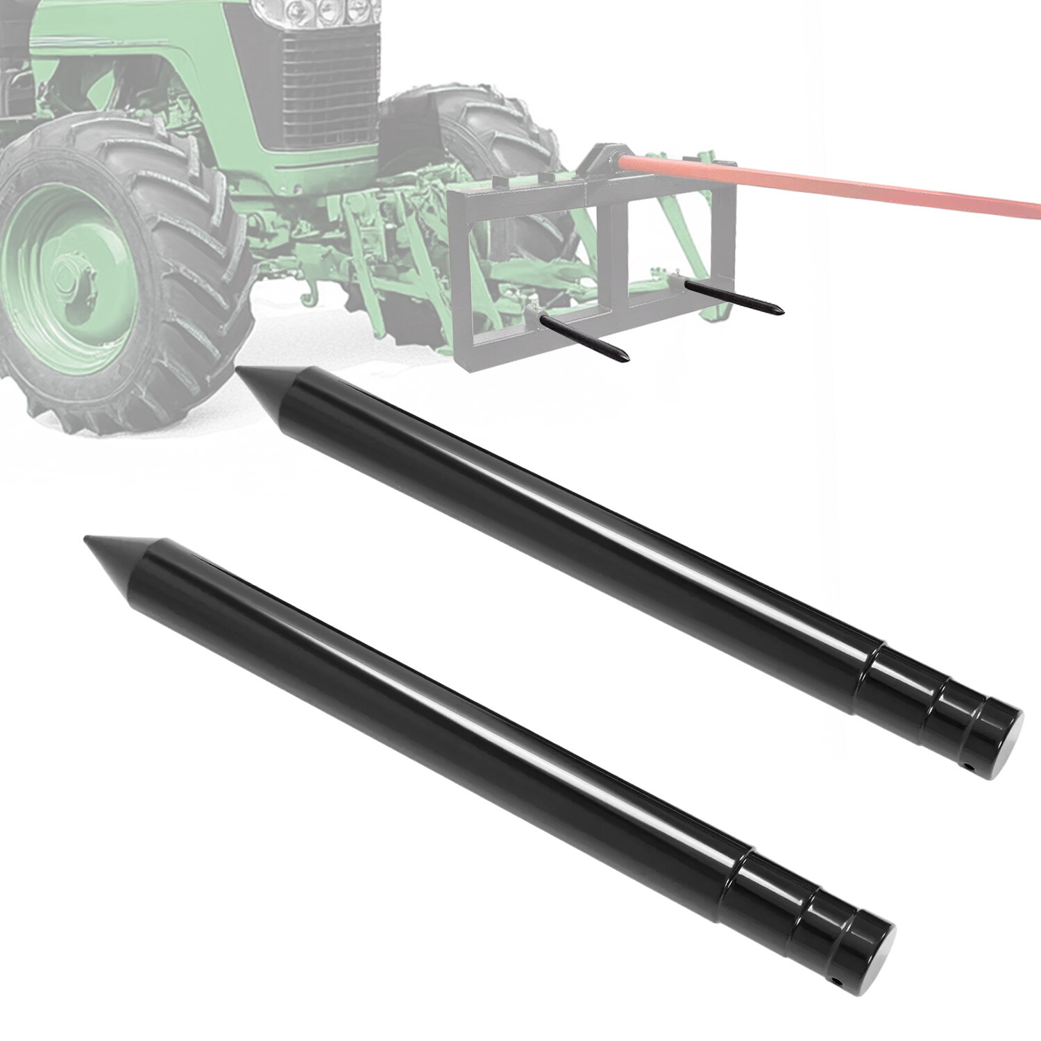 2PK 17″ Hay Bale Spear Stabilizer for Skid Steer Mount Plate for Tractor