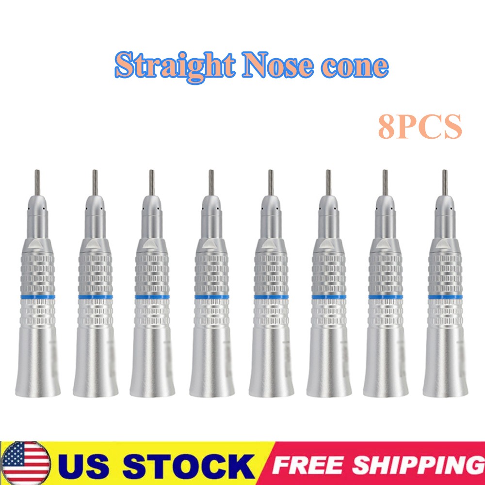 New Dental Slow Low Speed Straight Handpiece Nose Cone E-type 8PCS US