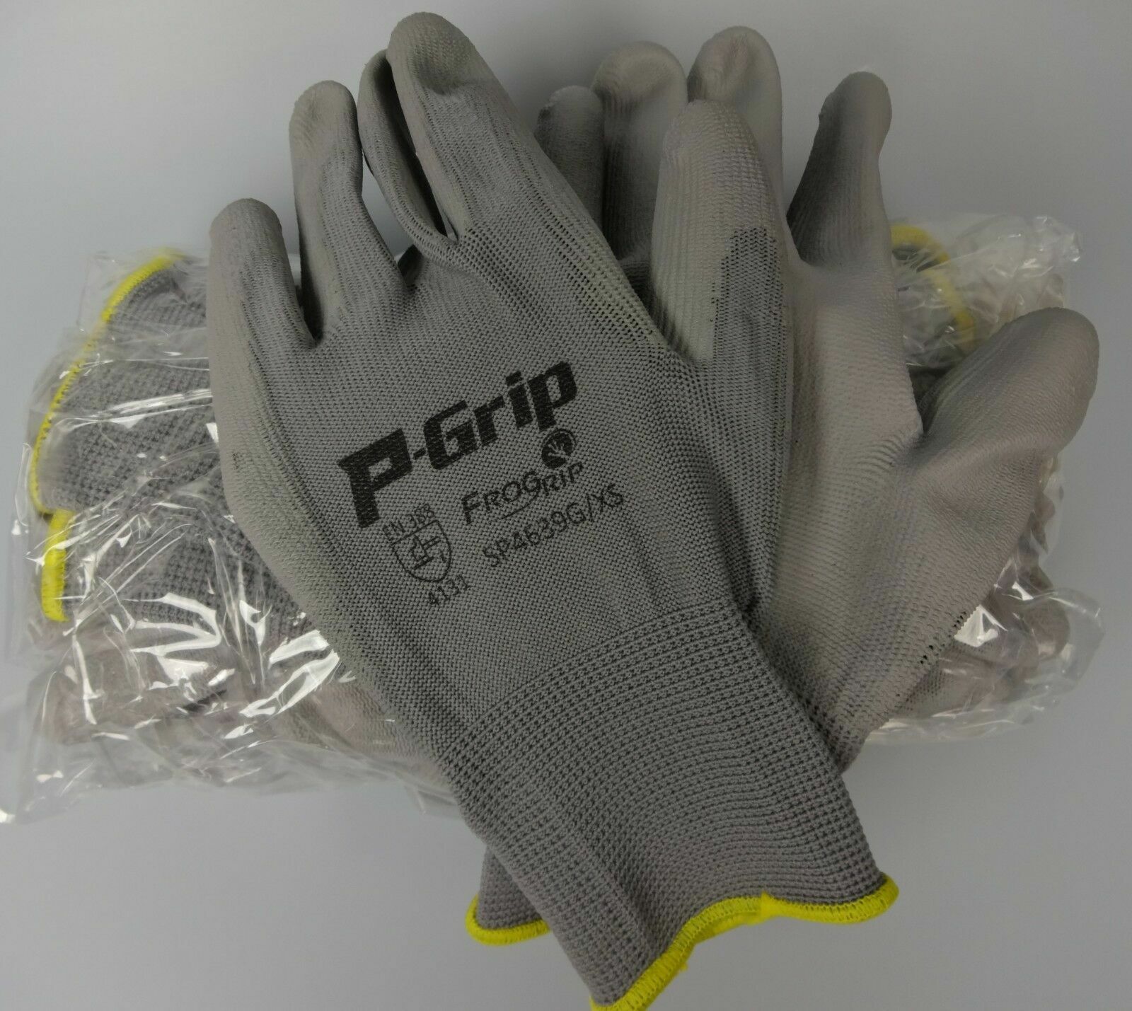 LOT OF 144 Pairs LIBERTY P-GRIP WORK GLOVES GREY PU POLYURETHANE PALM SP4639G