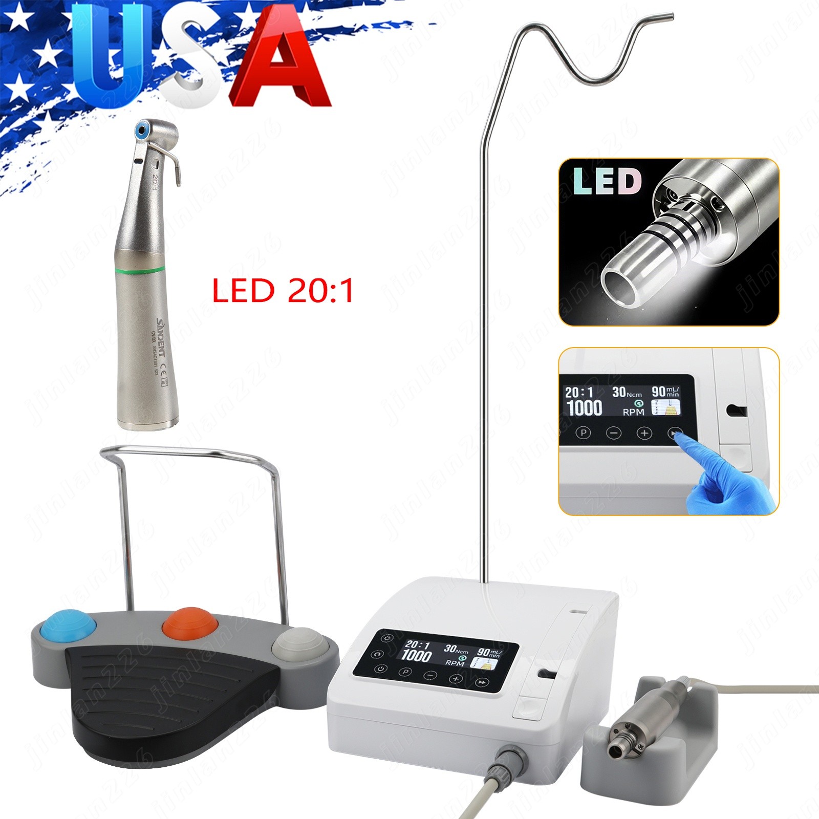 Mini Dental Implant System Motor Surgical Brushless +20:1 Contra Angle Handpiece