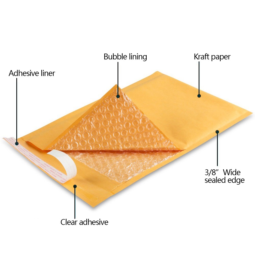 All Sizes Kraft Bubble Mailers Self-Seal Padded Shipping Envelopes 25/50/100Pack