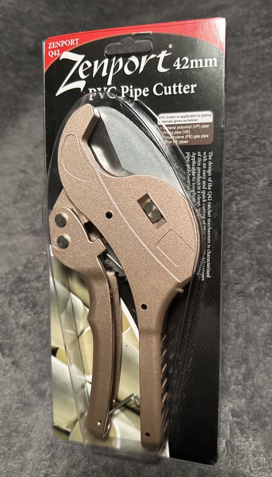 Zenport Q42 PVC Pipe Cutter – Cuts up to 42mm (1.65in)