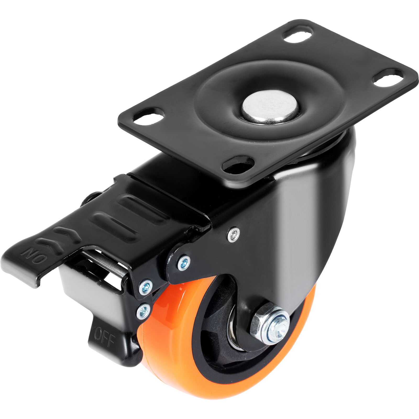 VEVOR Caster Wheels Swivel Plate Casters 4 Pack 3″ Heavy Duty with Locking Brake
