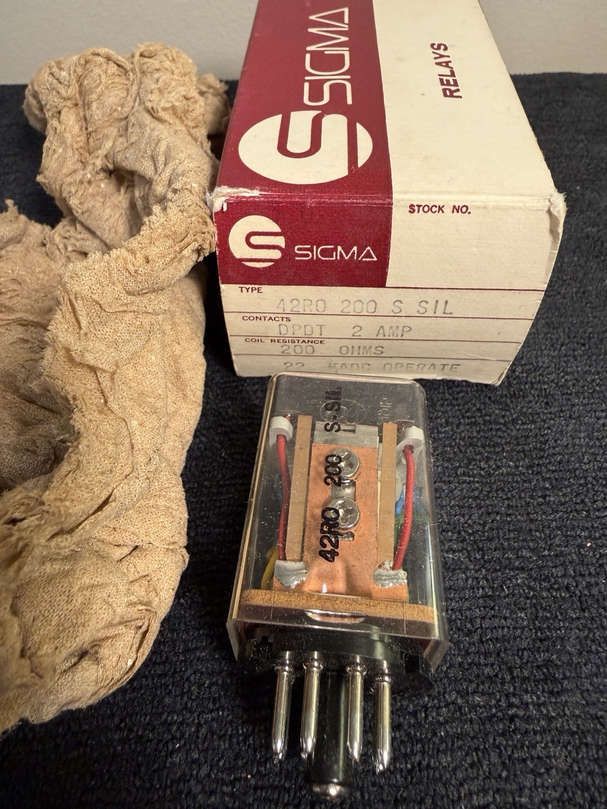 NEW OTHER, SIGMA 42RO 200 S SIL RELAY, DPDT, 200 OHMS.
