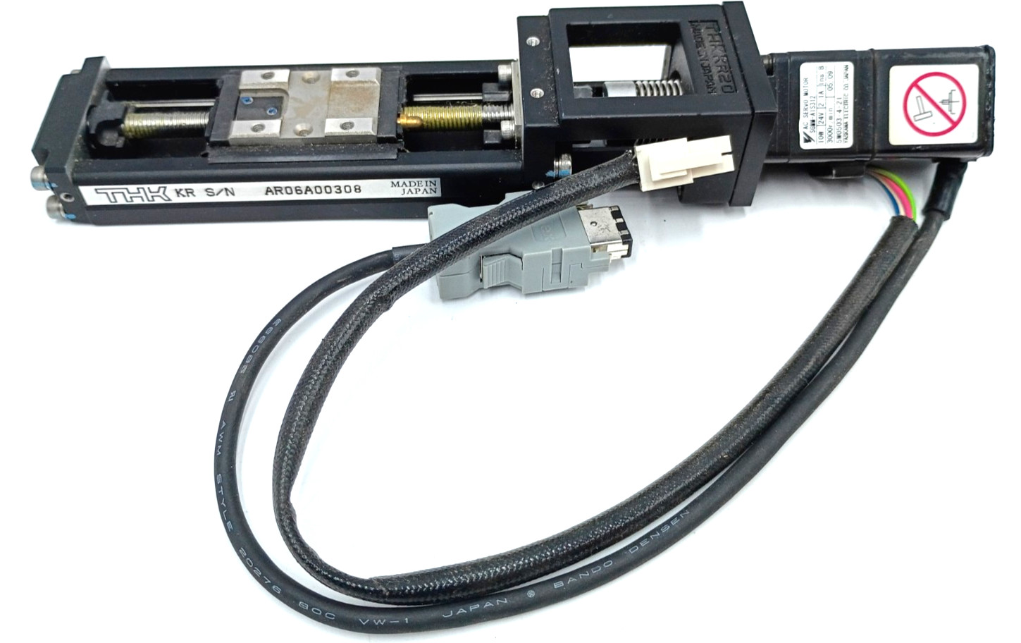 THK KR20 114mm Linear Actuator w/ Yaskawa SGMM-A1S312 AR06A00308 GREAT CONDITION