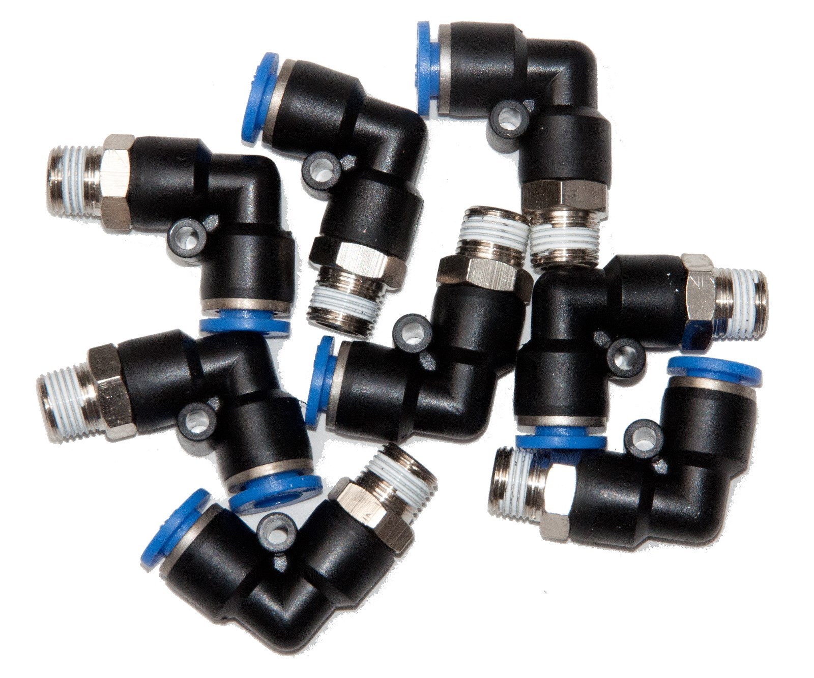 10 Pieces pneumatic 1/4″ Tube x 1/8″ NPT Male Swivel L push to connect fitting