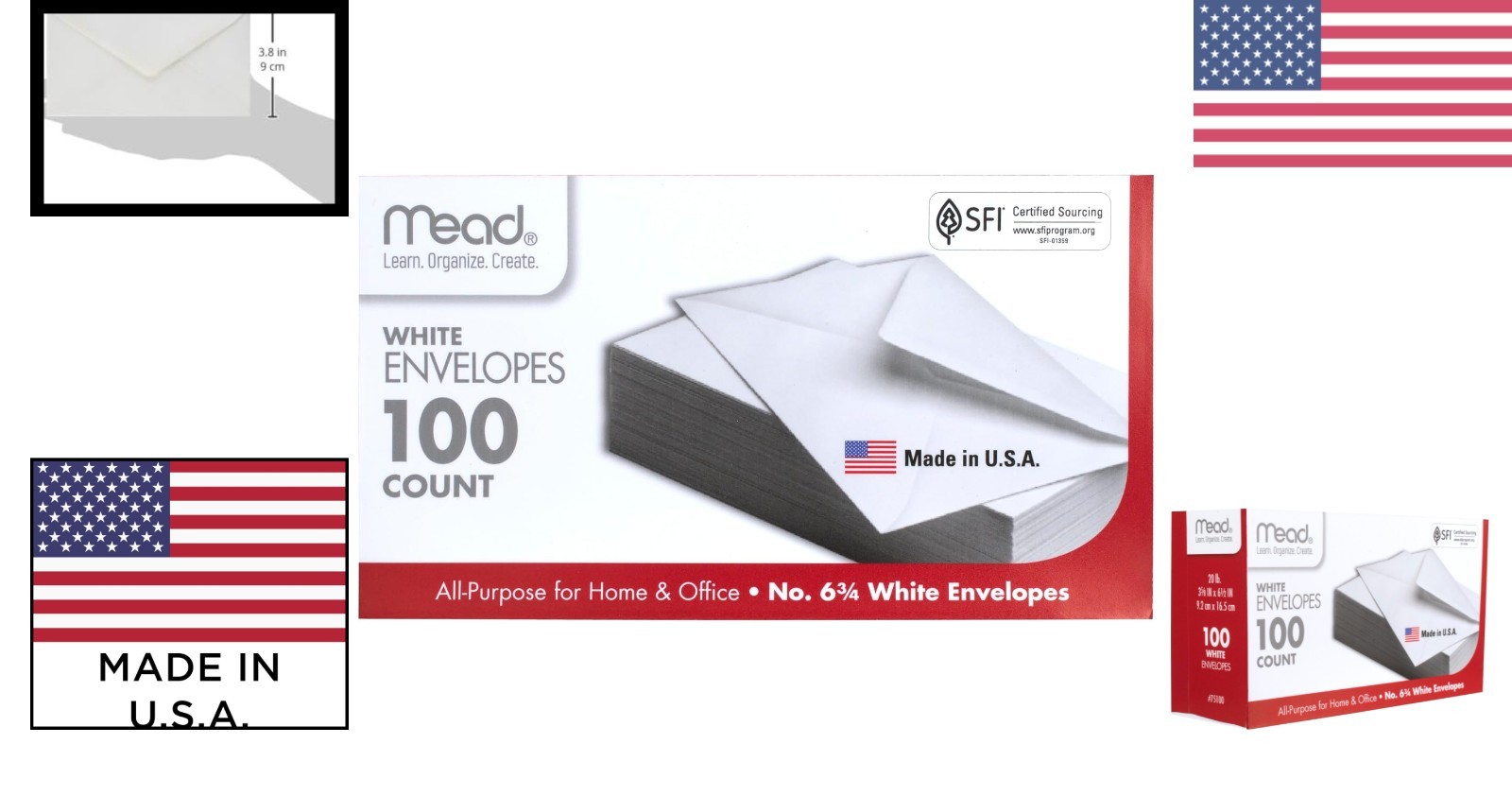 White Security Envelopes 100 Count 6 3/4 inch Gummed Closure for Letters