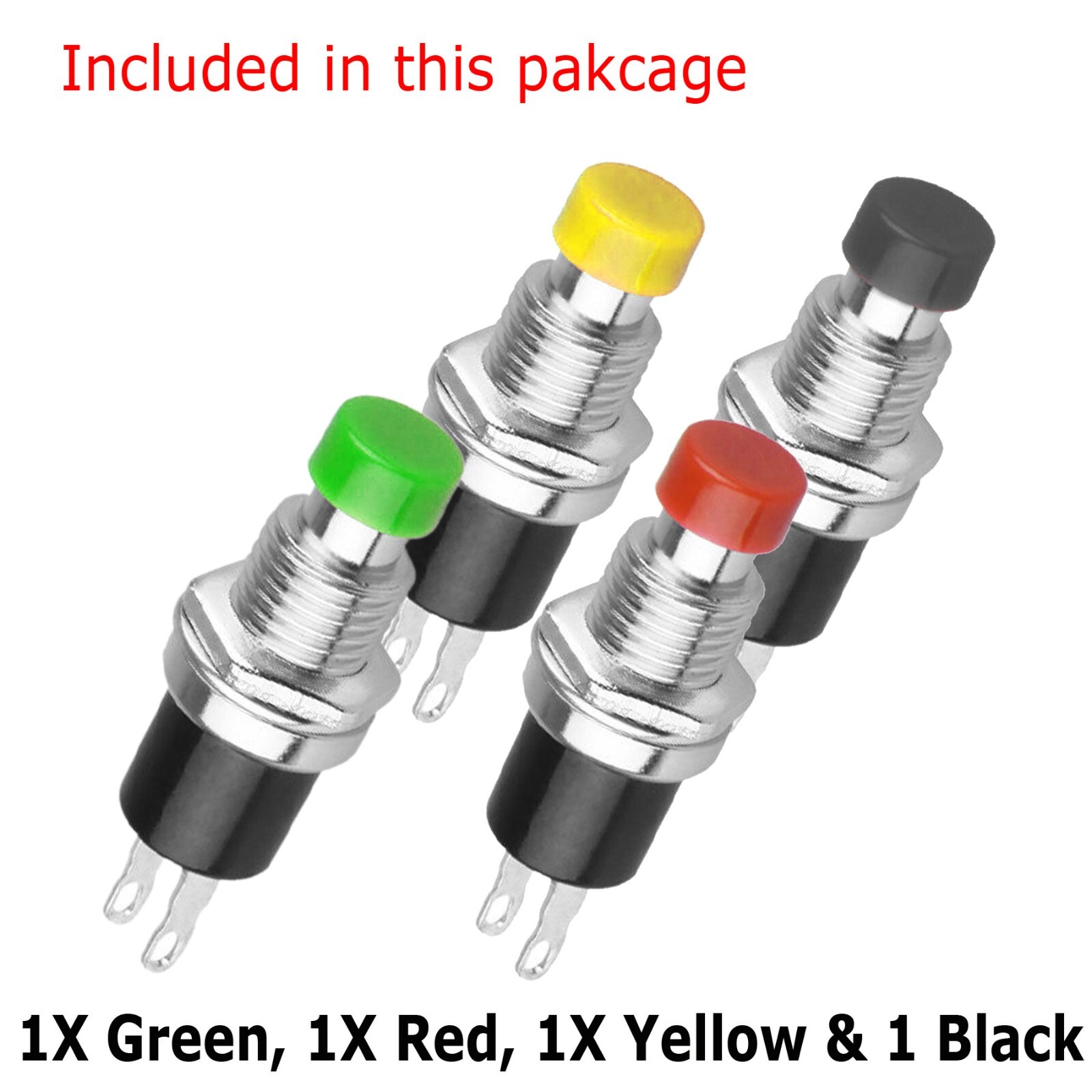 Push Button Red Green Yellow Switch Momentary On Off Push Button