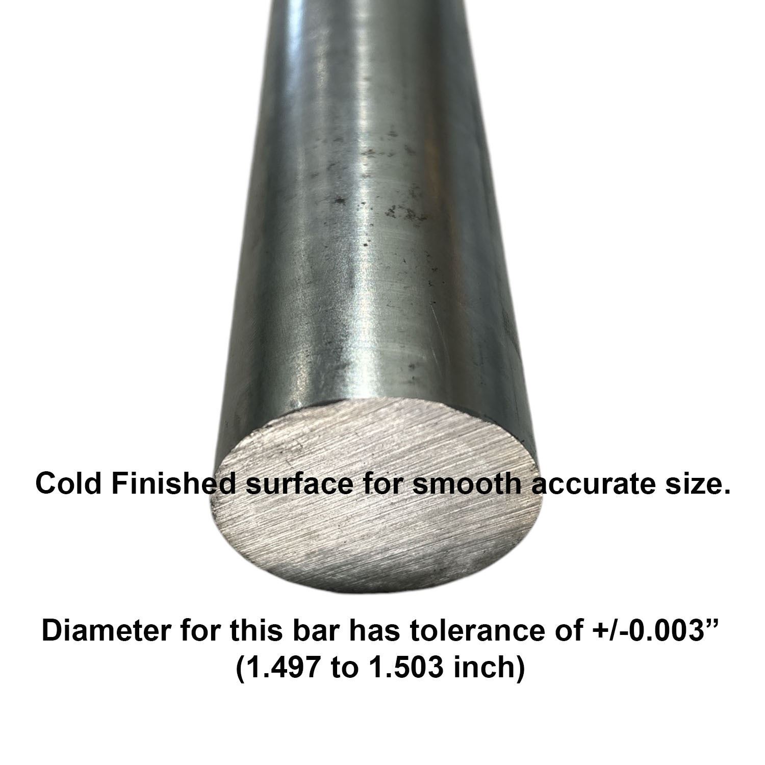1.500 (1-1/2 inch) x 36 inches, 8620 Alloy Steel Round Rod, Cold Finished