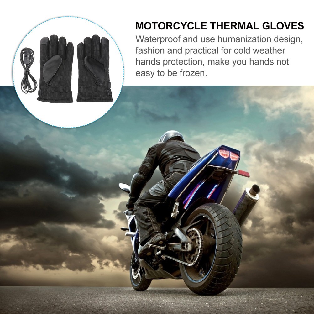 1Pair Winter Riding Heated Gloves Touch Screen Electric Gloves for Motorcycles
