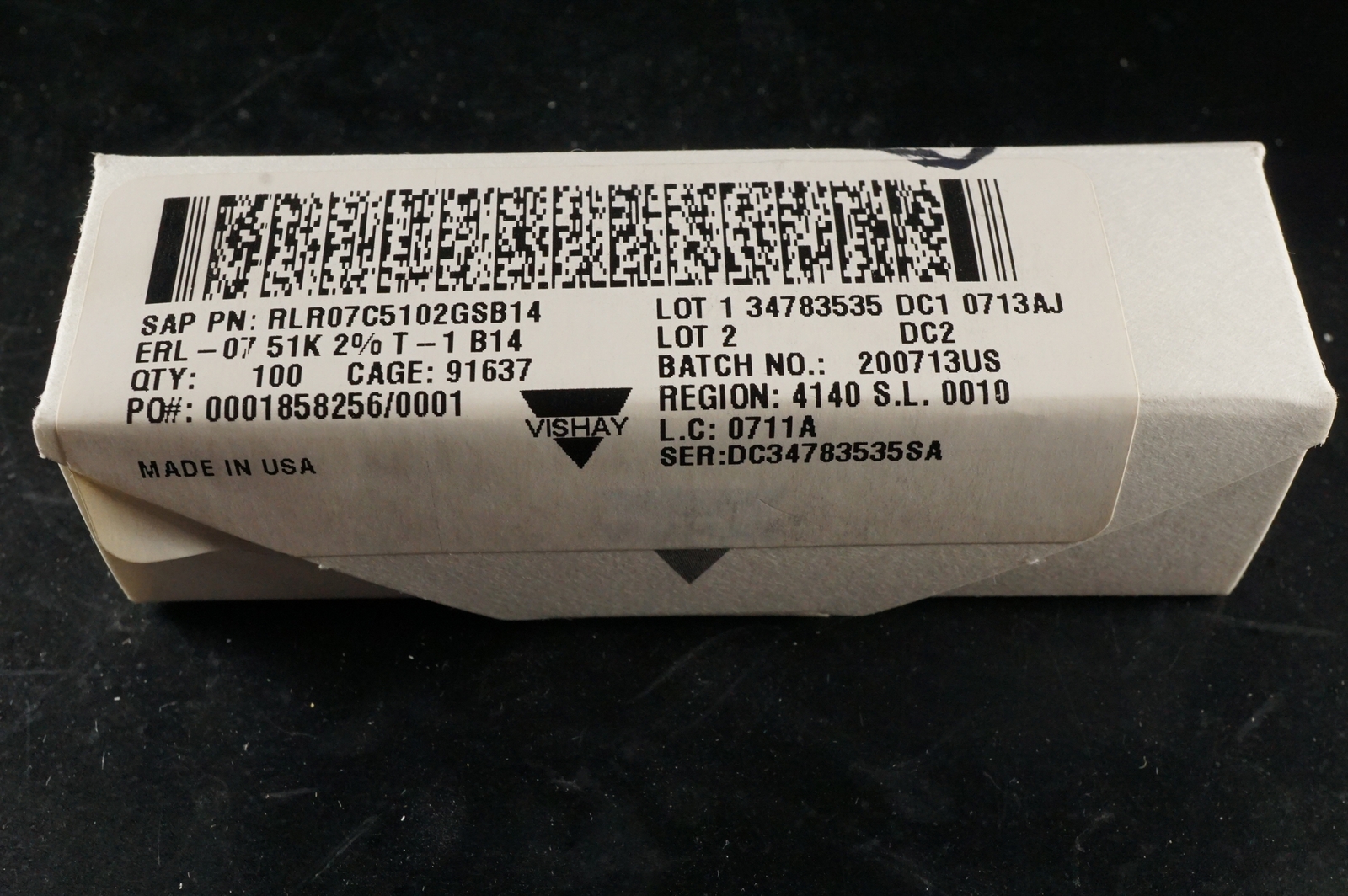 Lot of 10 RLR07C5102GS Vishay Metal Film Resistor 51K Ohm 2% 250mW 1/4W Axial