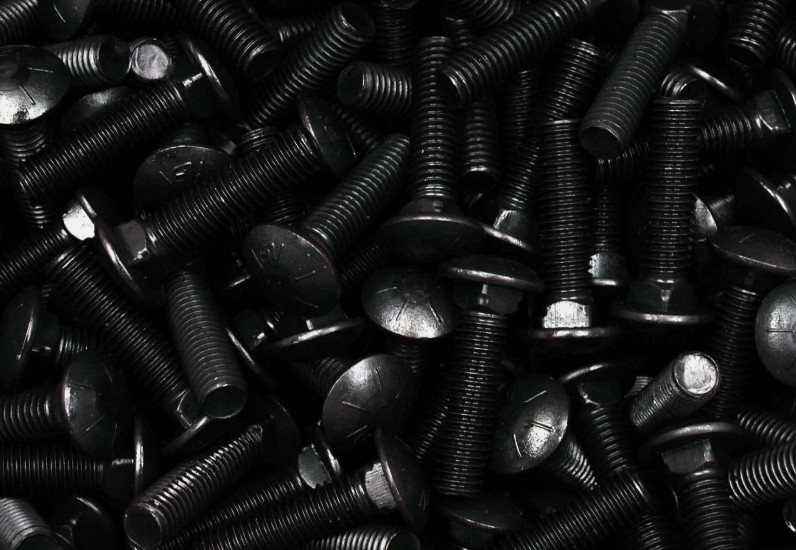 (10) Grade 8 Carriage Head Bolts 5/8-11 x 2 Plain Finish Unplated Free Shipping