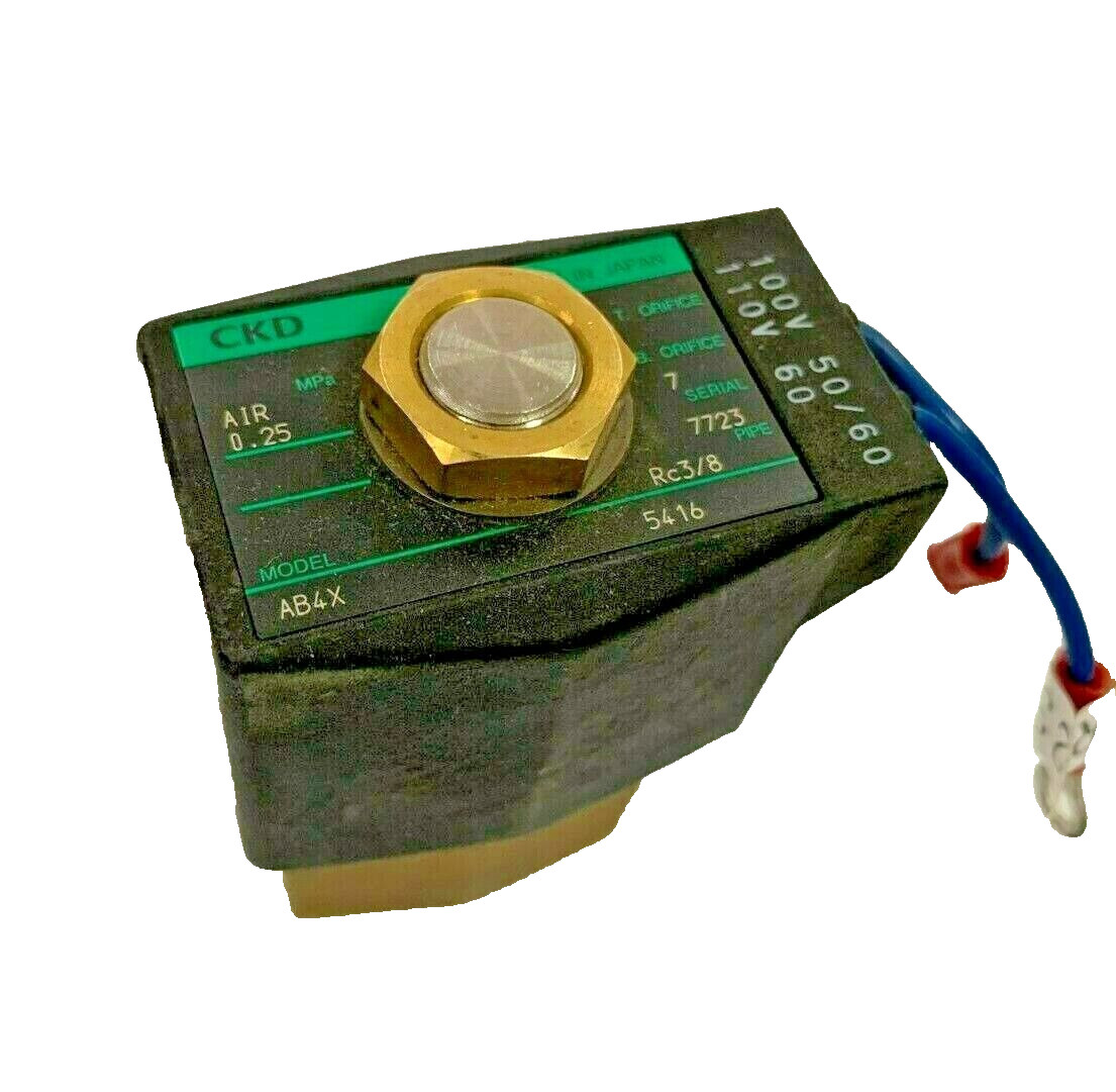 CKD AB4X-5416 2-Way NC 3/8″ Solenoid Valve 3/8″ 110/60 AC 0.25 MPa AIR R-123