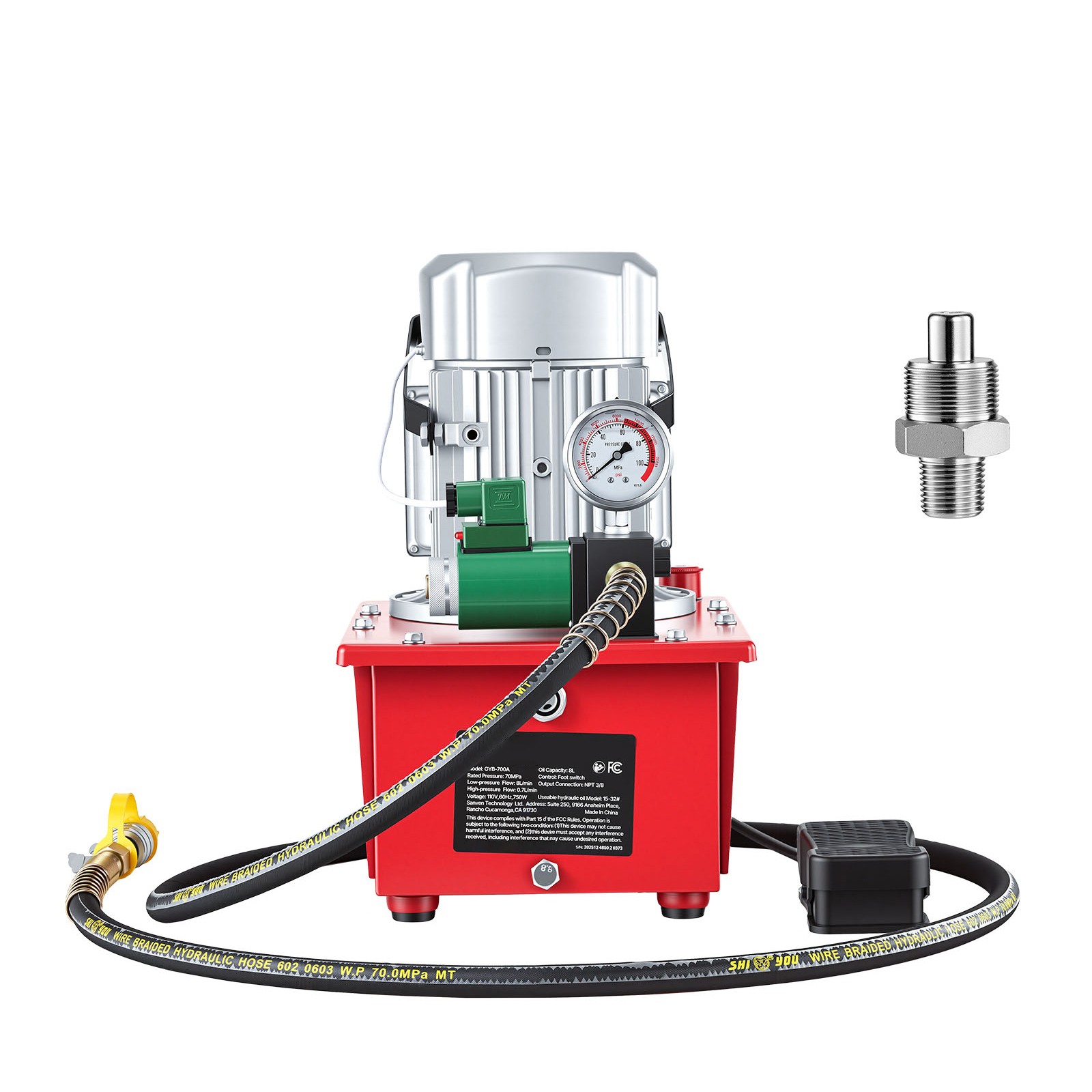 Uimoso Electric Hydraulic Pump 750W 10000 PSI Single Acting with Pedal Control