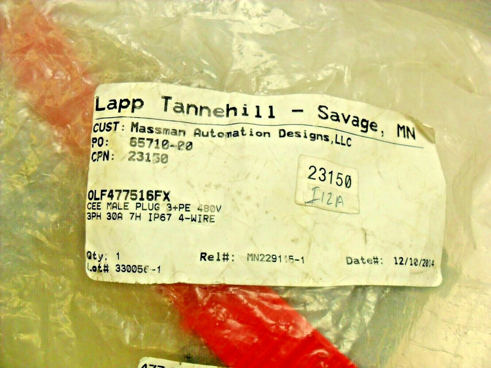 Lapp Group 477515FX STRAIGHT PLUG 3+PE 30A 3PH 480V 7H IP44