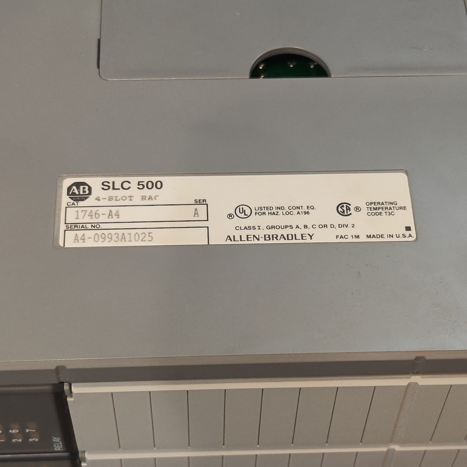 Allen-Bradley SLC 500 PLC Power Supply 1746-P1, Chasis 1746-A4, CPU 1747-L532