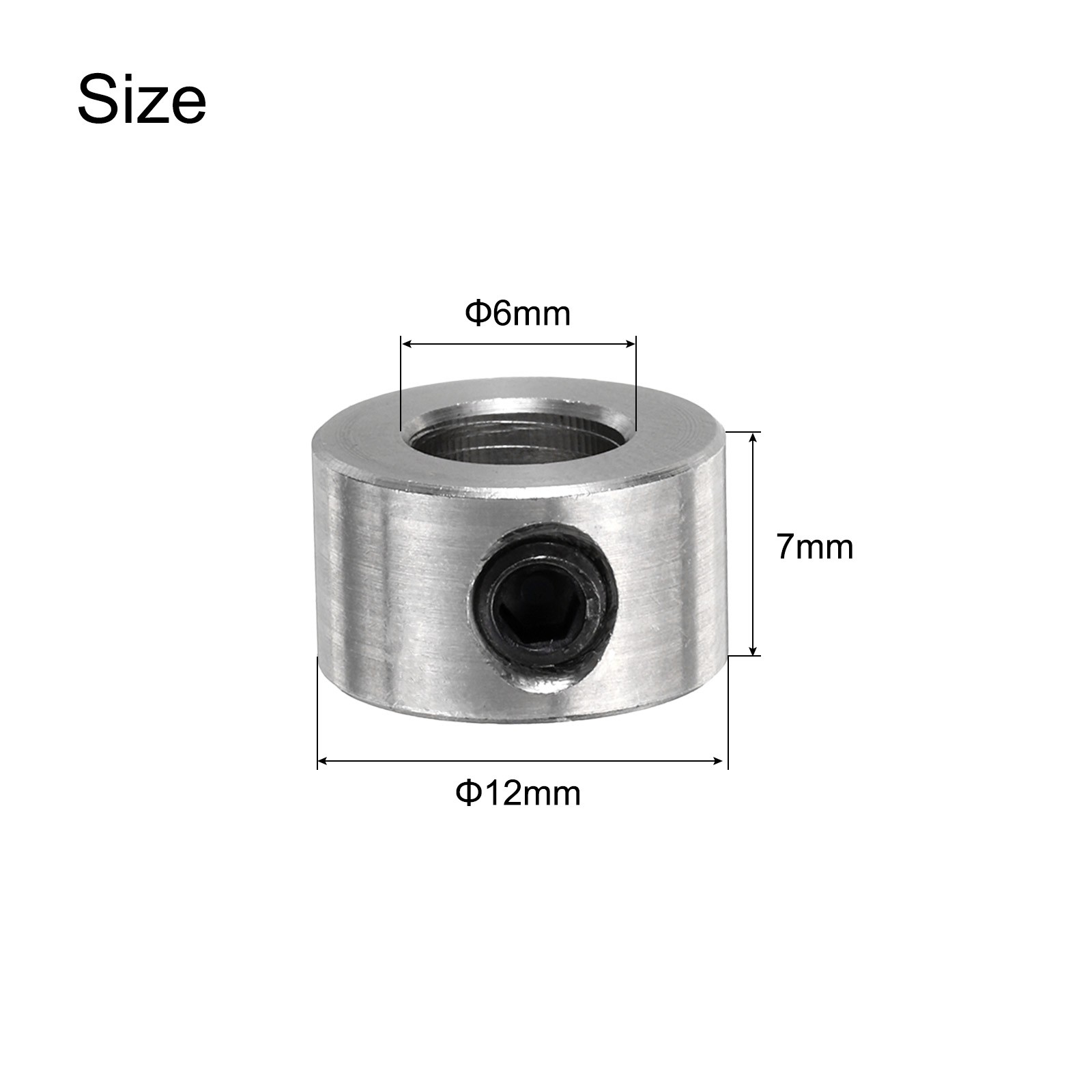 20pcs Set Screw Collars 6mm Bore Shaft Collars, 12mm OD, Stainless Steel