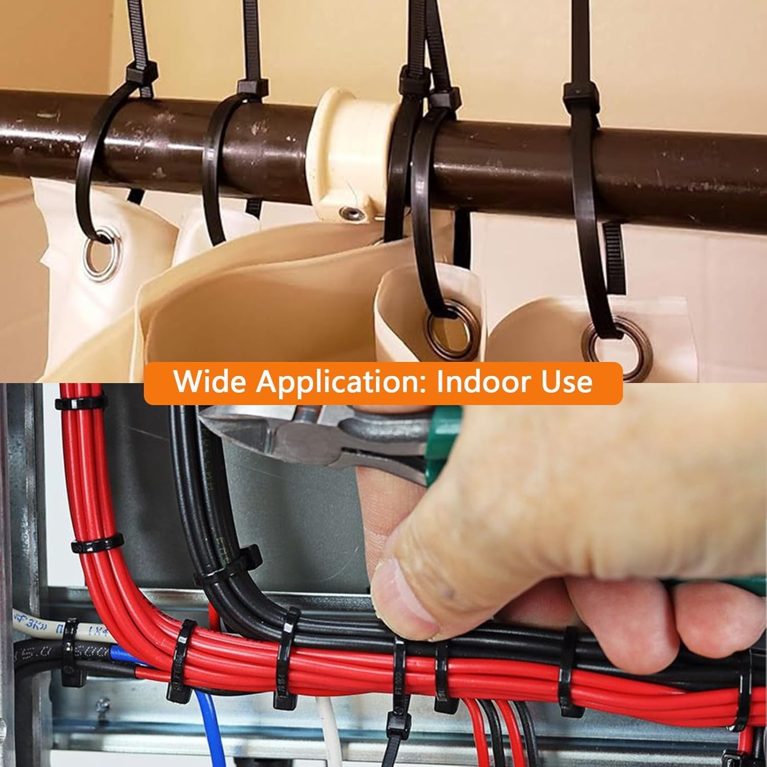 500Pcs Zip Ties Assorted Sizes Black Zip Ties with Screw Hole 100Pack 4/6/8/12 I