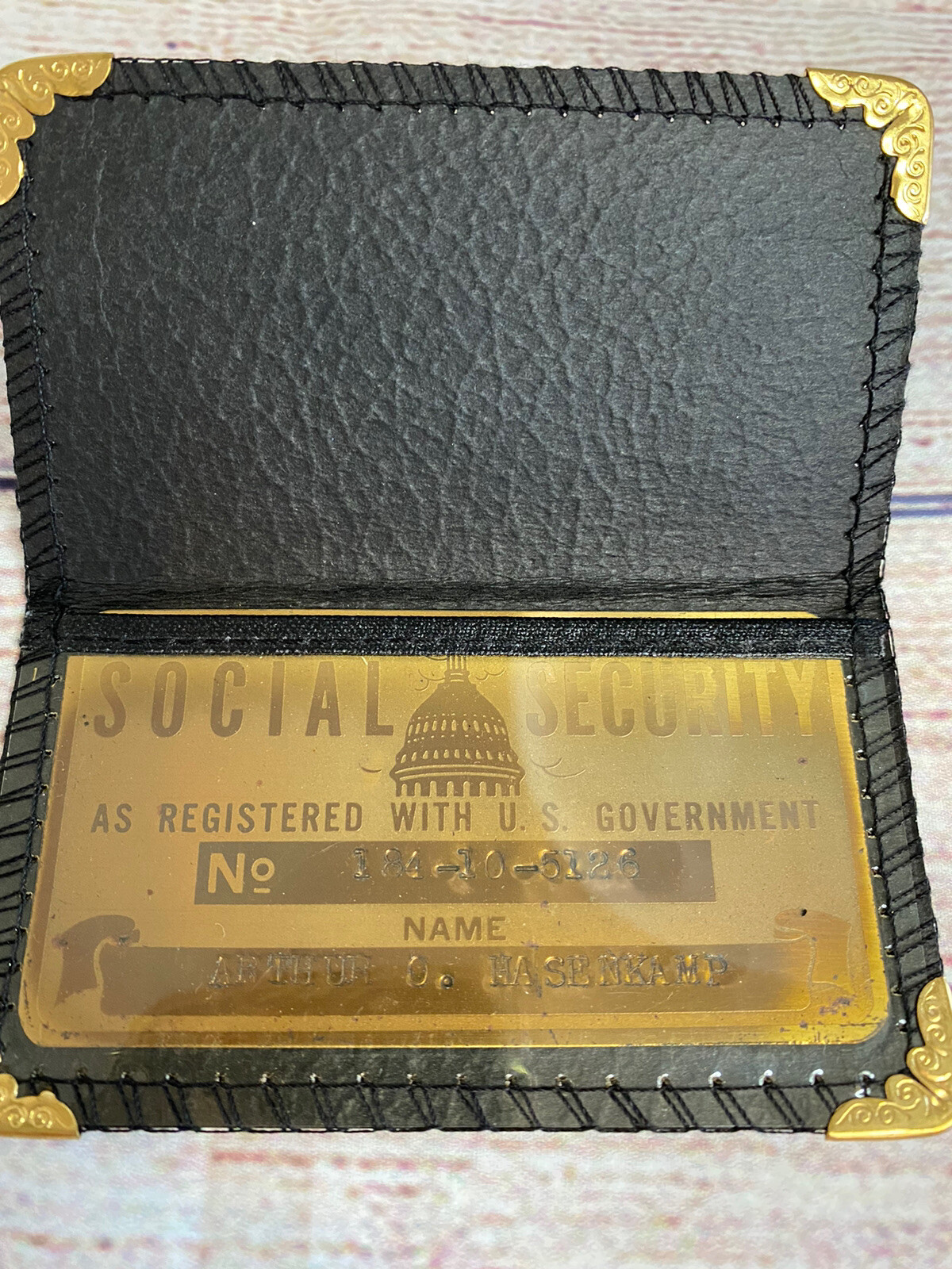 Vintage Social Security ID Card Metal With Original Carry Case U S Government