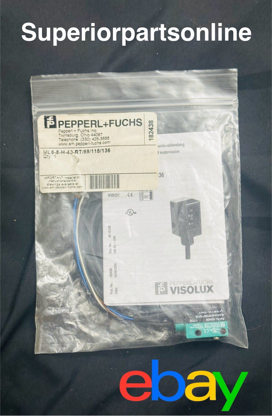 *NEW* Pepperl+Fuchs ML6-8-H-40-RT/59/115/136 Sensor “182438”