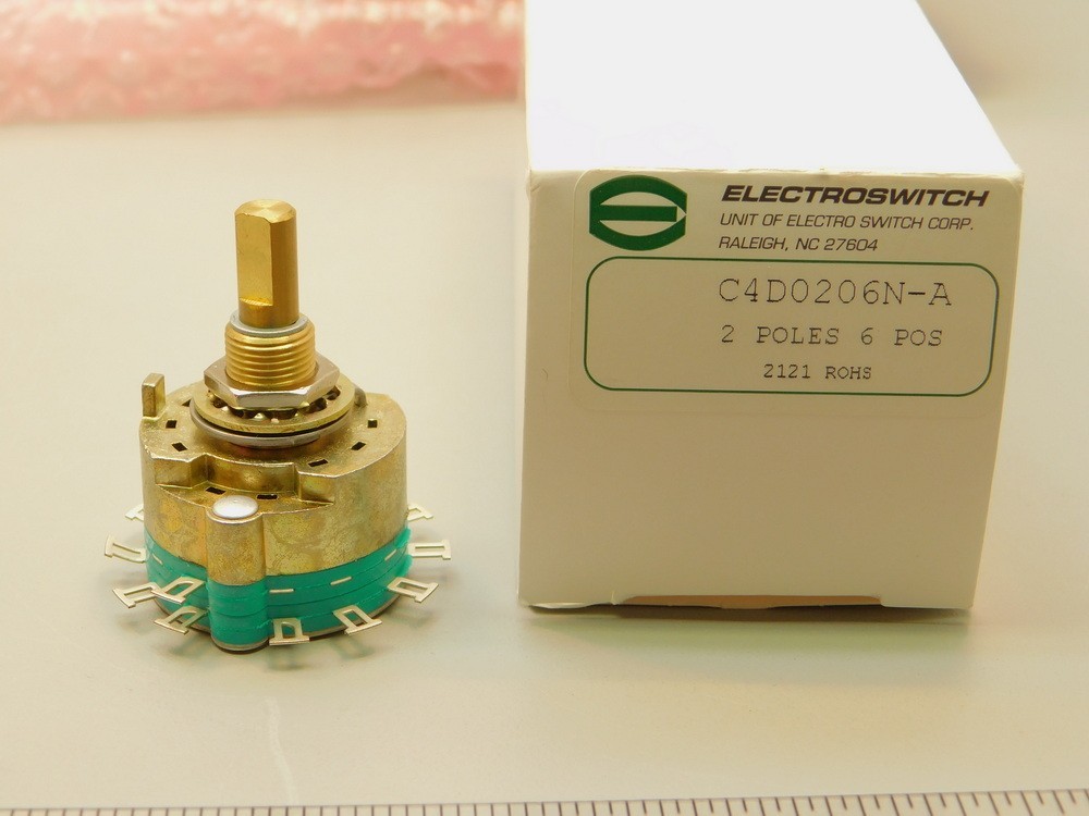 Electroswitch C4D0206N-A 2-Pole 6Pos Non-Shorting Rotary Switch 1.5″ 0.5A 28VDC