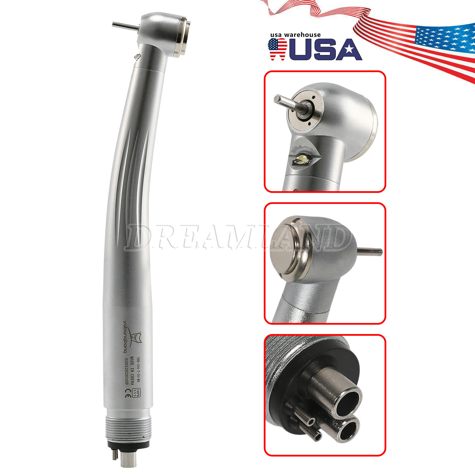 Dental LED High Speed Handpiece 2/4Holes /White Stone Polishing Burs FG