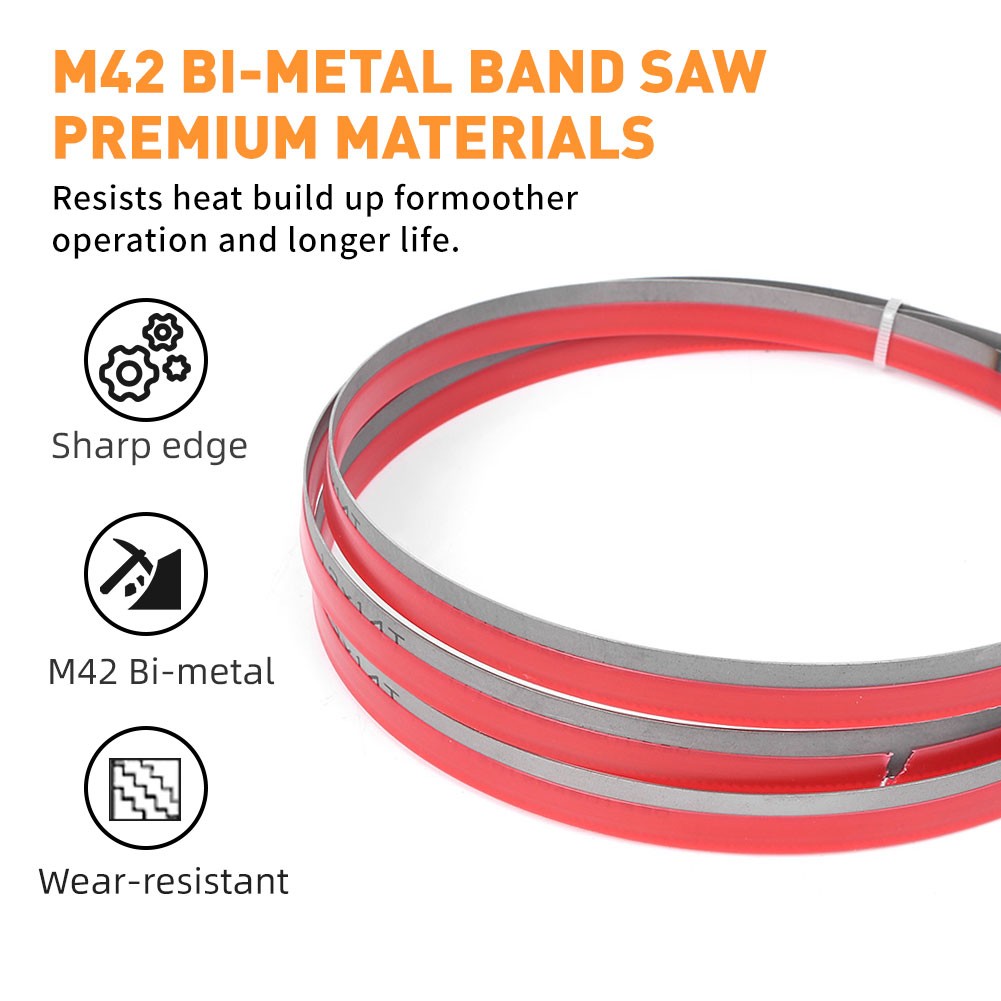 93-1/2″ x 1/2″ x 14tpi M42 Bi-metal Band Saw Blades Fit Cutting Metal Technique