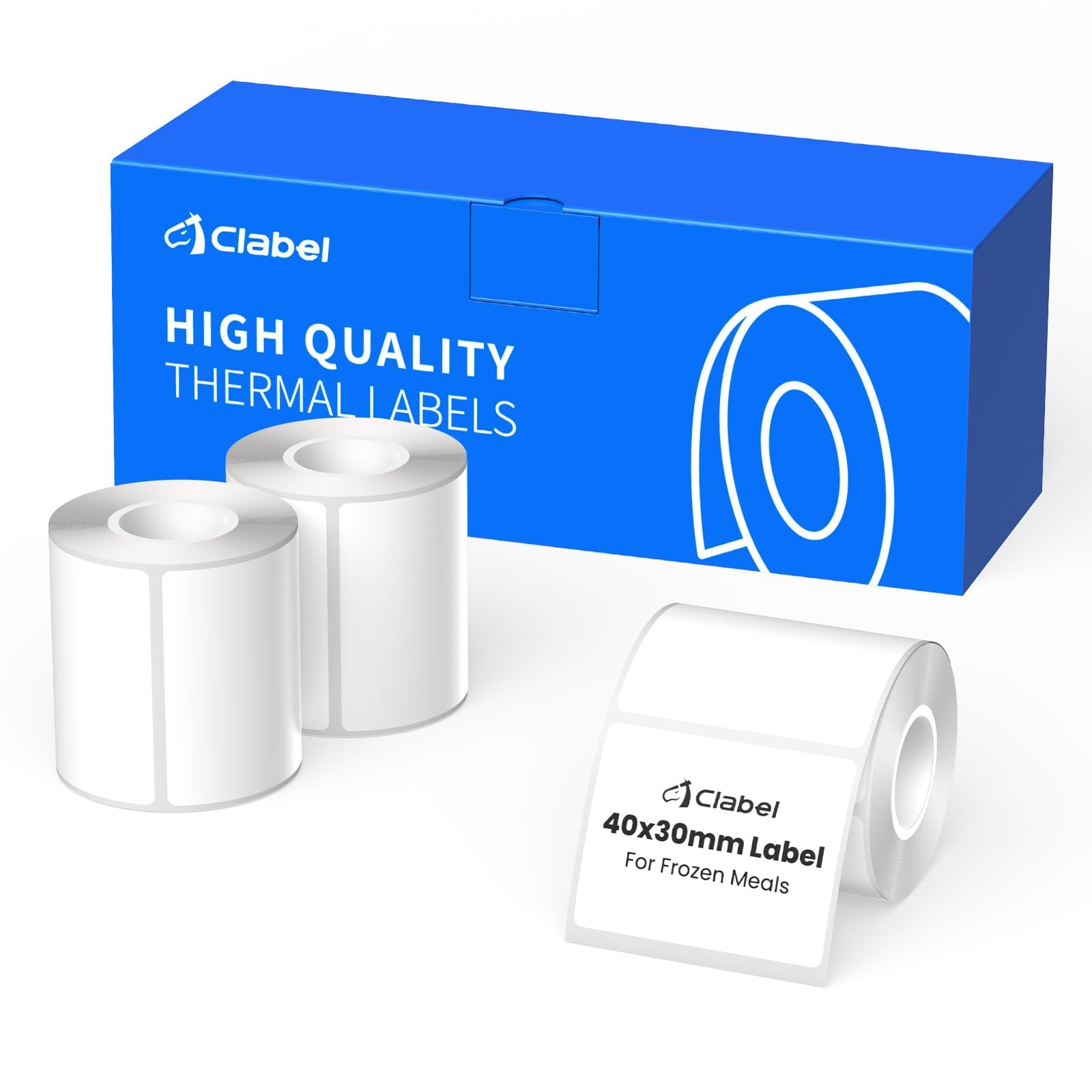 CLABEL Thermal Labels 40 x 30 mm (1.57 x 1.18 in), 3 Rolls Low Temperature La…