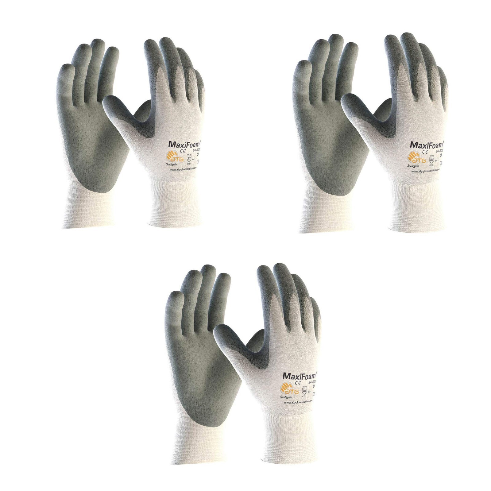 PIP 34-800 MaxiFoam Premium Nitrile Foam Grip Palm Coated WORK GLOVES 3 PR