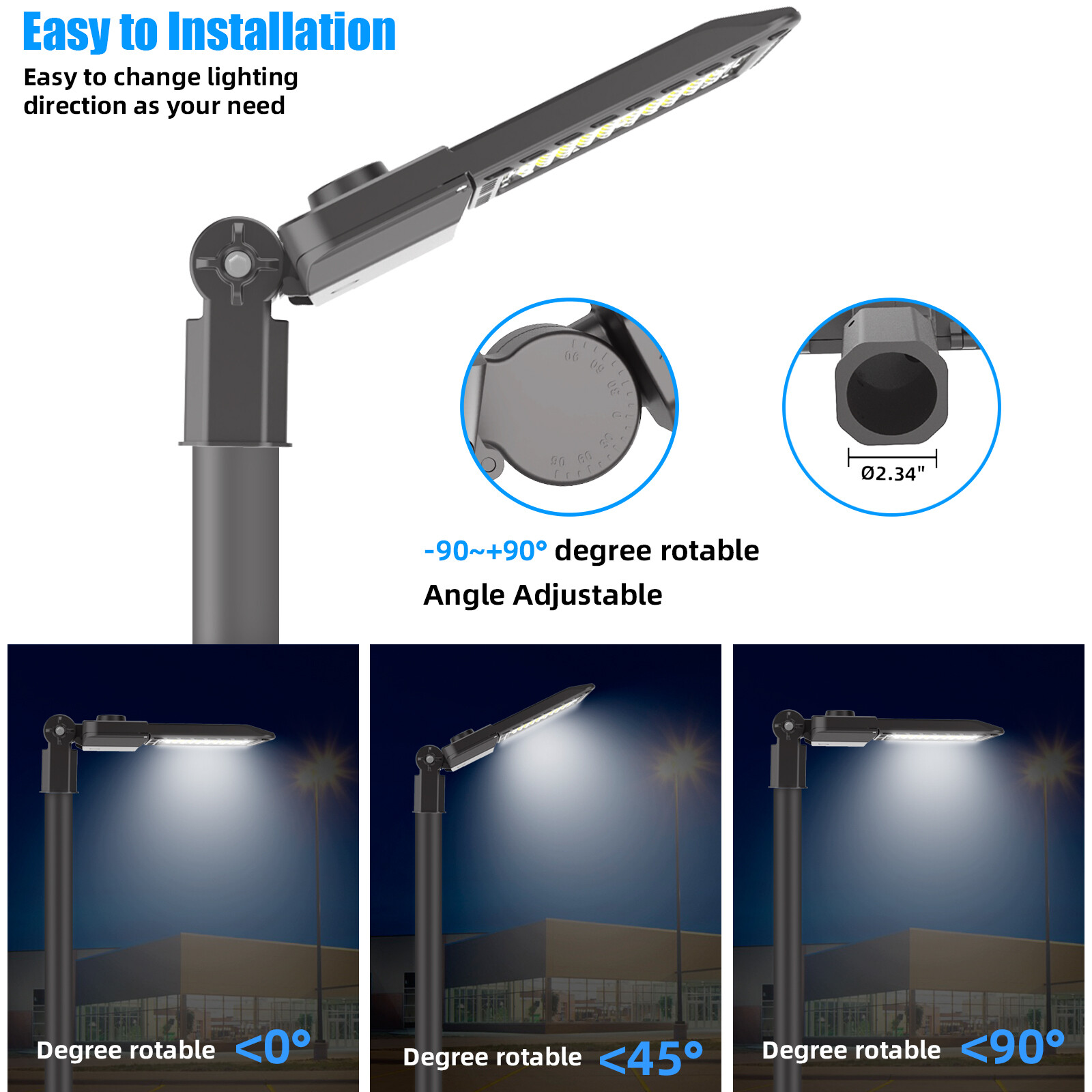 2-PACK LED Parking Lot Lights Module Street Pole fixture Shoebox Area Light 300W