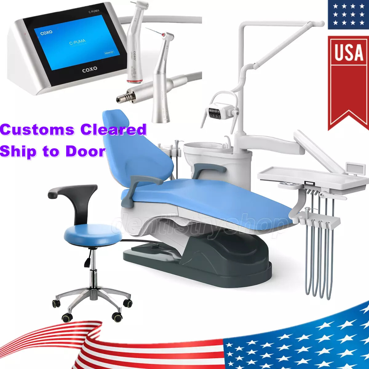 Dental Unit Chair Computer Controll DC Motor PU Leather/COXO Electric Endo Motor