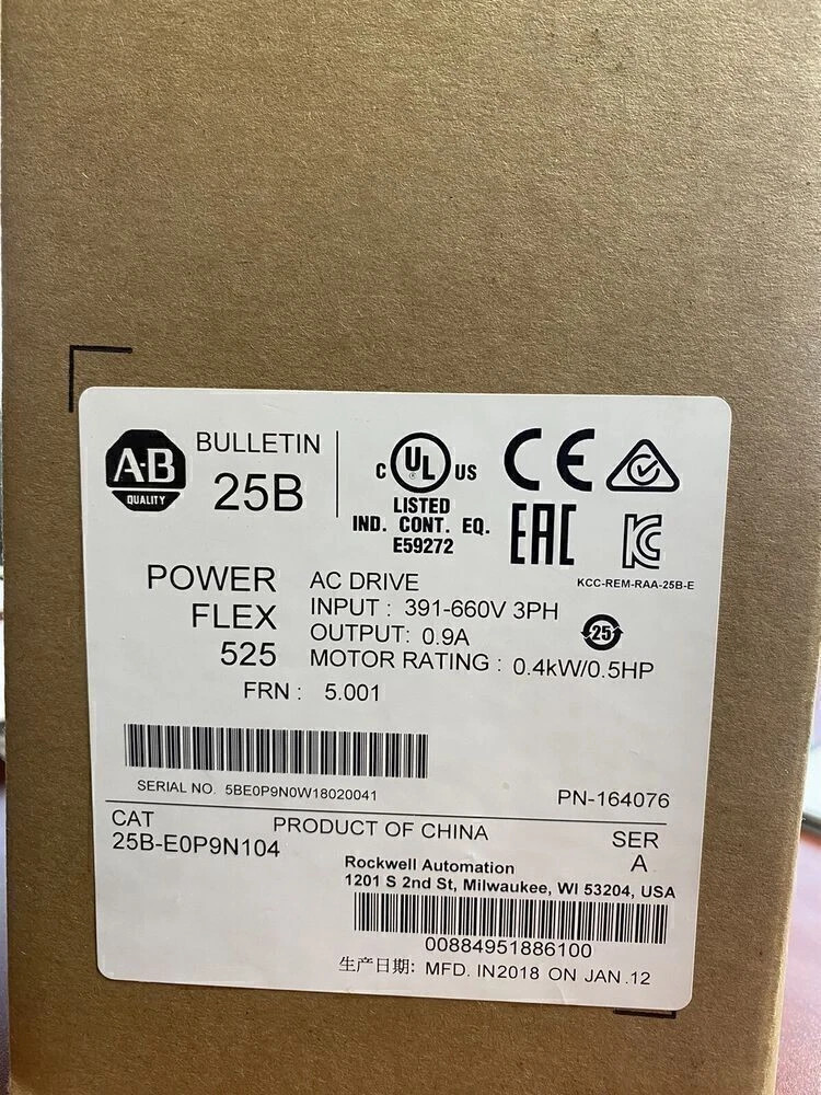 New Sealed 25B-E0P9N104 PowerFlex 525 0.4kW (0.5Hp) AC Drive