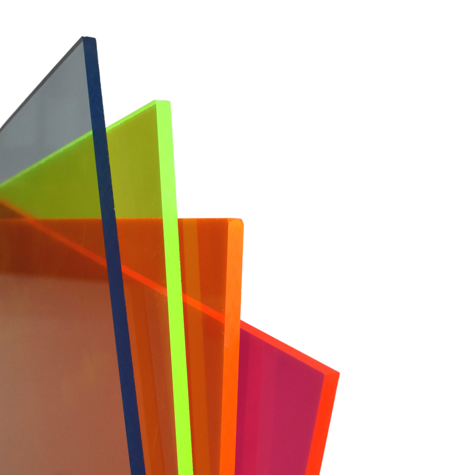 BuyPlastic 9092 Blue Transparent Fluorescent Colored Acrylic 1/4″ x 12″ x 12″
