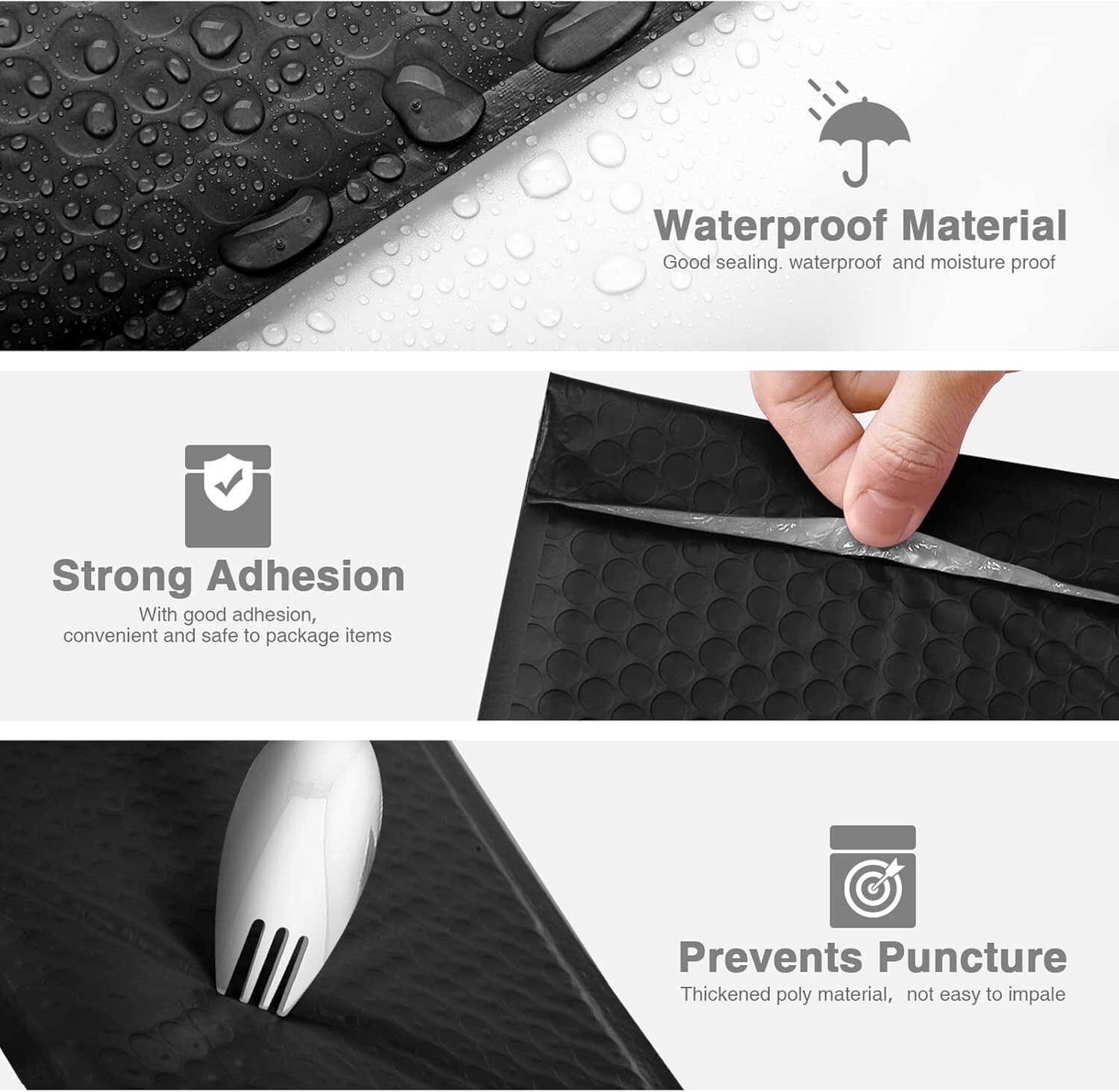 600x Bubble Mailers Padded Envelope Mailing Bubble Envelopes 6×10″ 6×9″ #0 Black