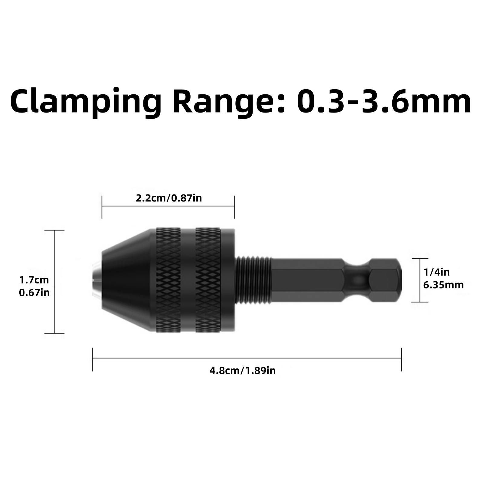4Pcs 1/4″Hex Shank Keyless Drill Chuck Adapter Bit Quick Change Converter Driver