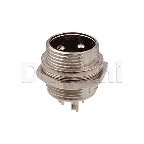 10101510081 Circular Chasis Connector 3 Pin Male Receptacle Silver