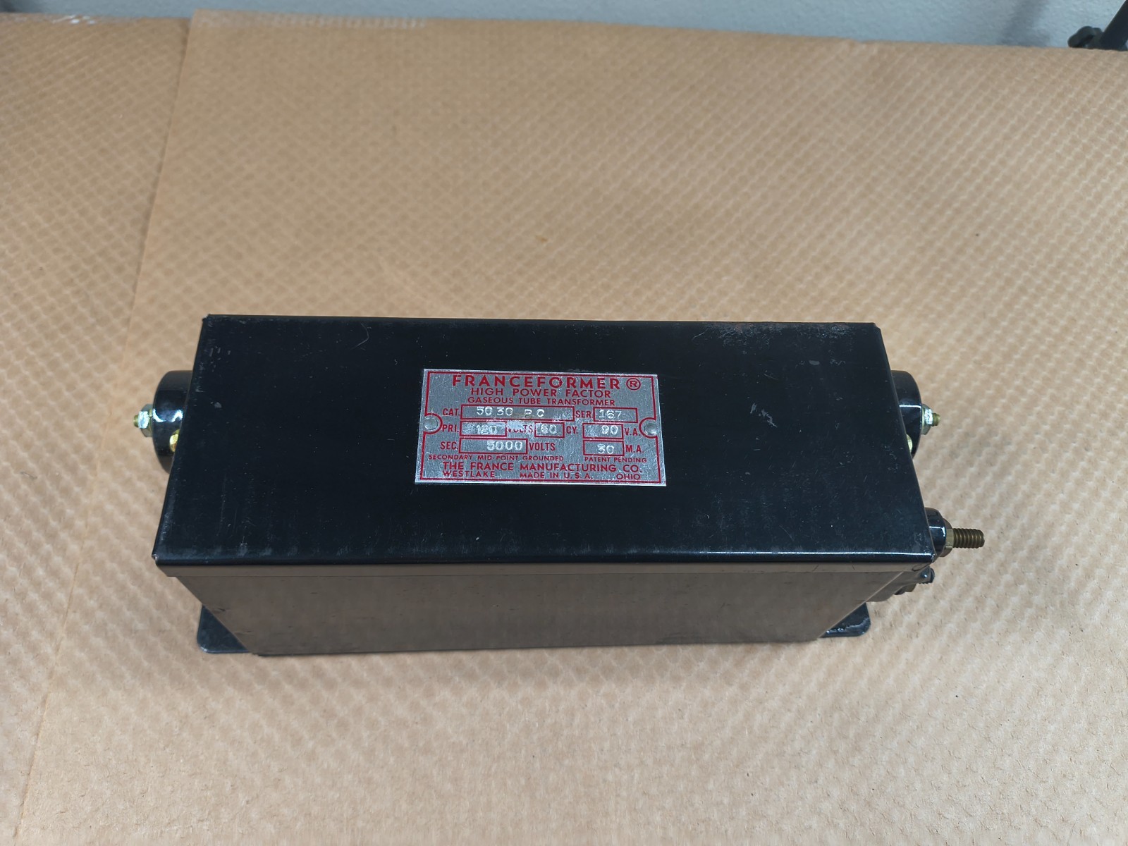 France Franceformer 5030 PC Neon Transformer 120V to 5000V 5kV 30mA