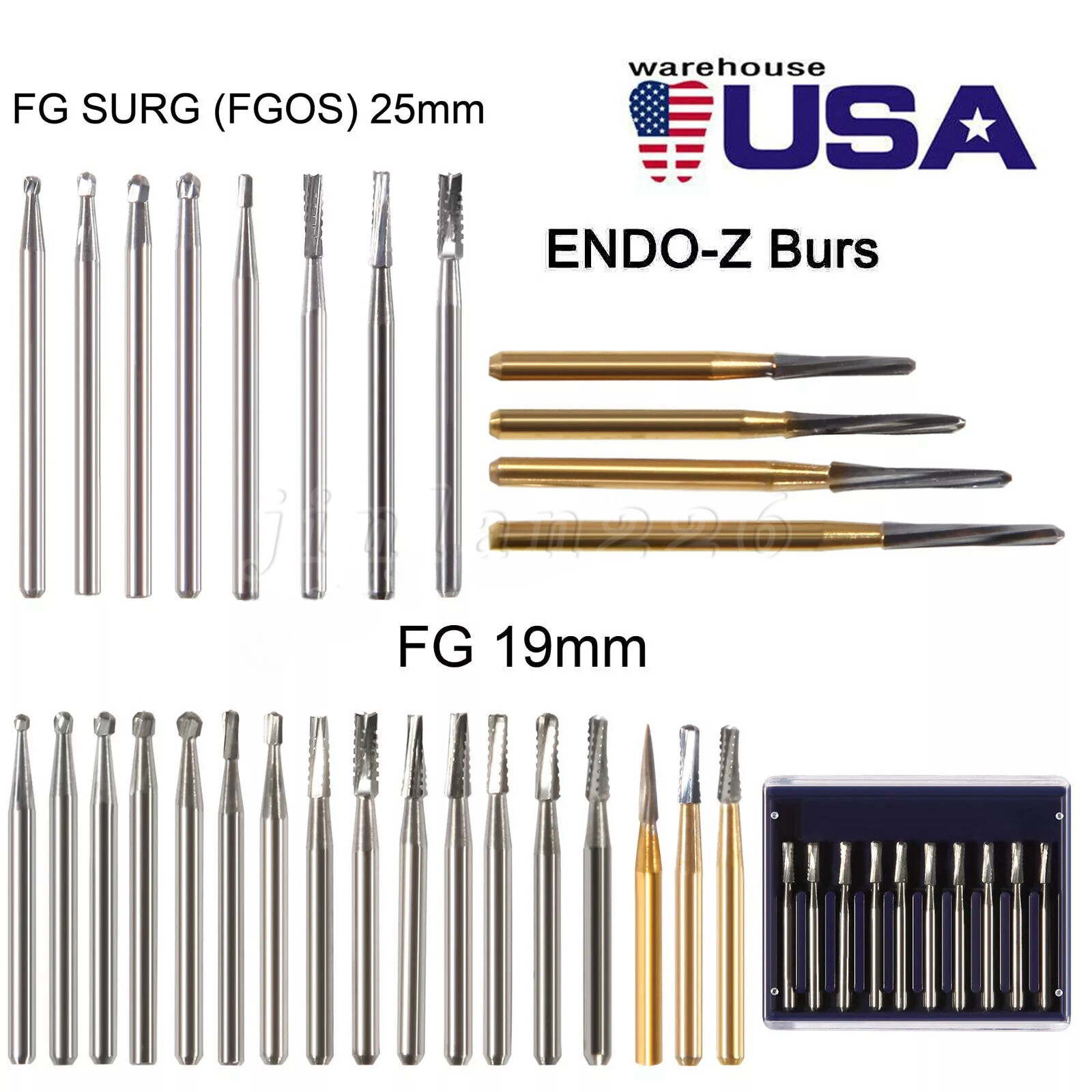 Dental Tungsten Carbide Bur FG RA CA HP Drills Burr For High/Low Speed Handpiece