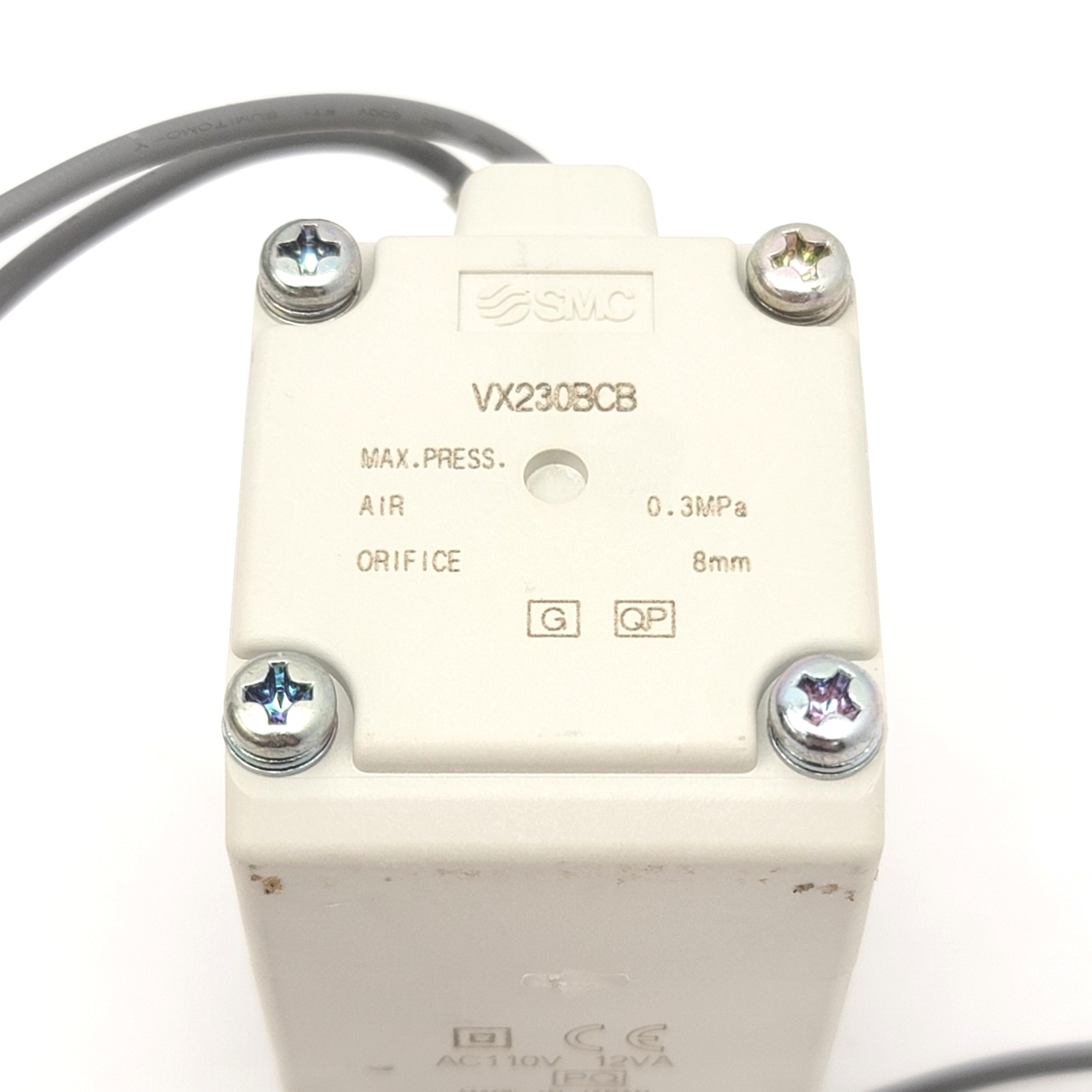 SMC VX230BCB Direct Operated Solenoid Valve 110VAC, 1/4″NPT, 8mm Orifice, 0.3MPa