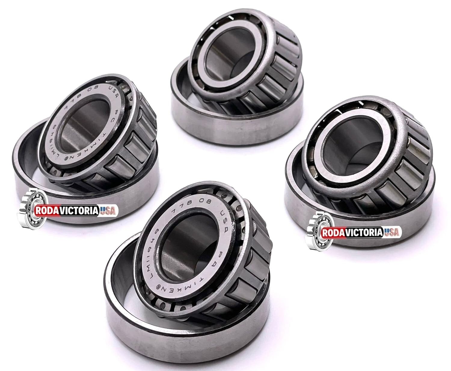 TIMKEN USA LM11949 LM11910 Tapered Roller Bearing Cup and Cone (set of 4)