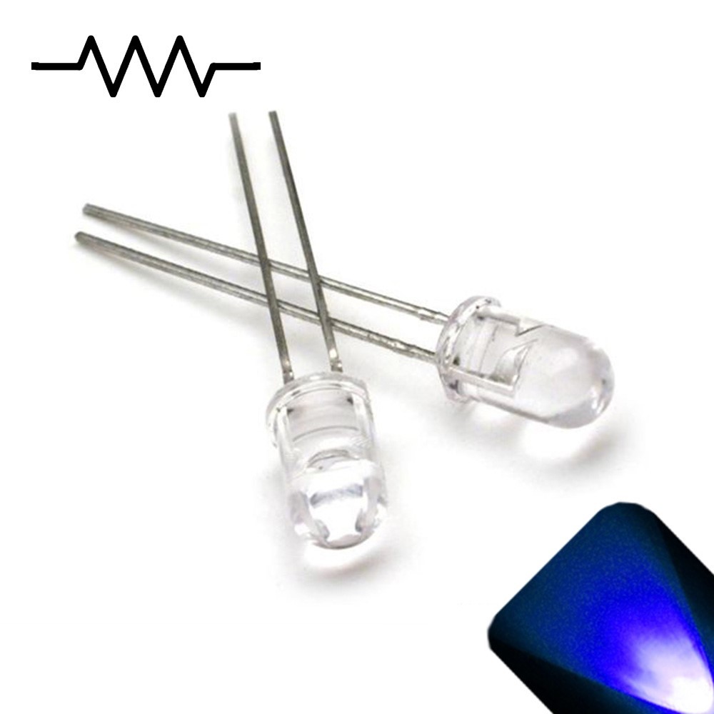5 x 12v 5mm LED Light Blue Ultra Bright Internal Resistor 5v-15v 9v 6v 14v no