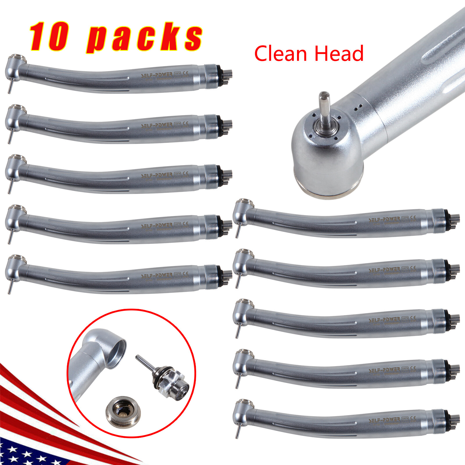 10* Dental NSK Style Clean head System High Speed Handpiece 4HOLE LL
