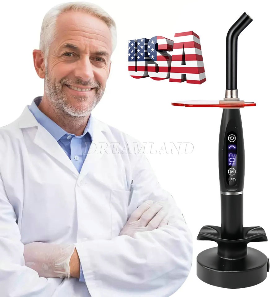 Dental Wireless Cordless LED Cure Curing Light Lamp 2000mw 5W Tool Resin Cure Bl