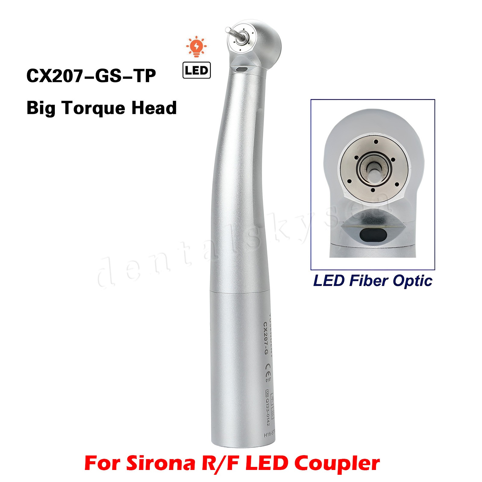 1-10 COXO Dental Fiber Optic LED Turbine Handpiece fit Sirona LED 6H Coupler