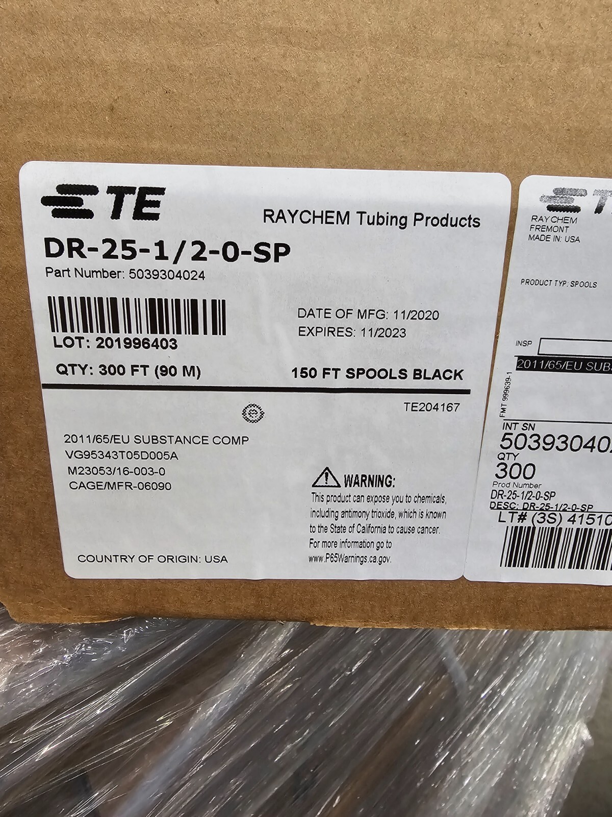  TE Connectivity Raychem Heat-Shrink Tubing single wall DR 25 have 40 rolls 