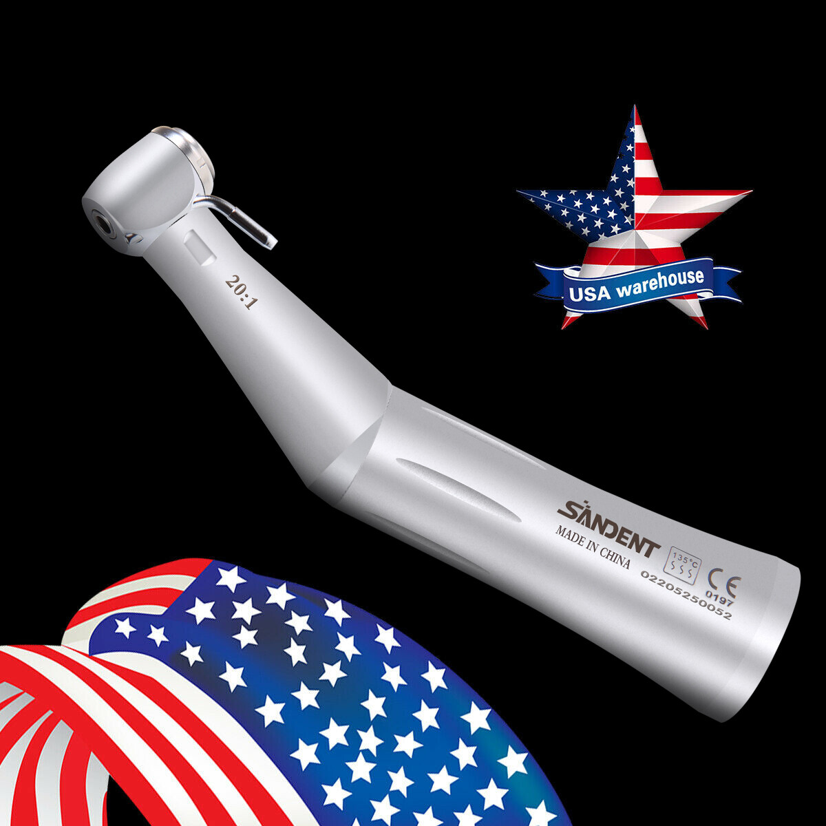 NSK Style SG20 Dental Implant 20:1 Reduction Contra Angle Handpiece Push Button