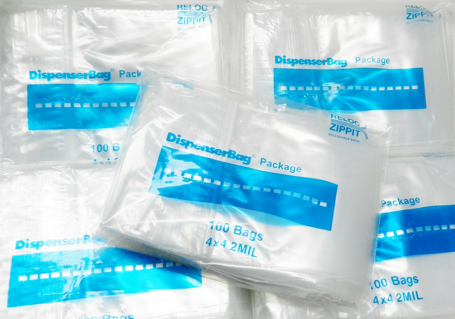 4000 Reloc Zippit Bags 4×4 2mil Clear Reclosable Zip Slide Bag 4″ Square 4,000