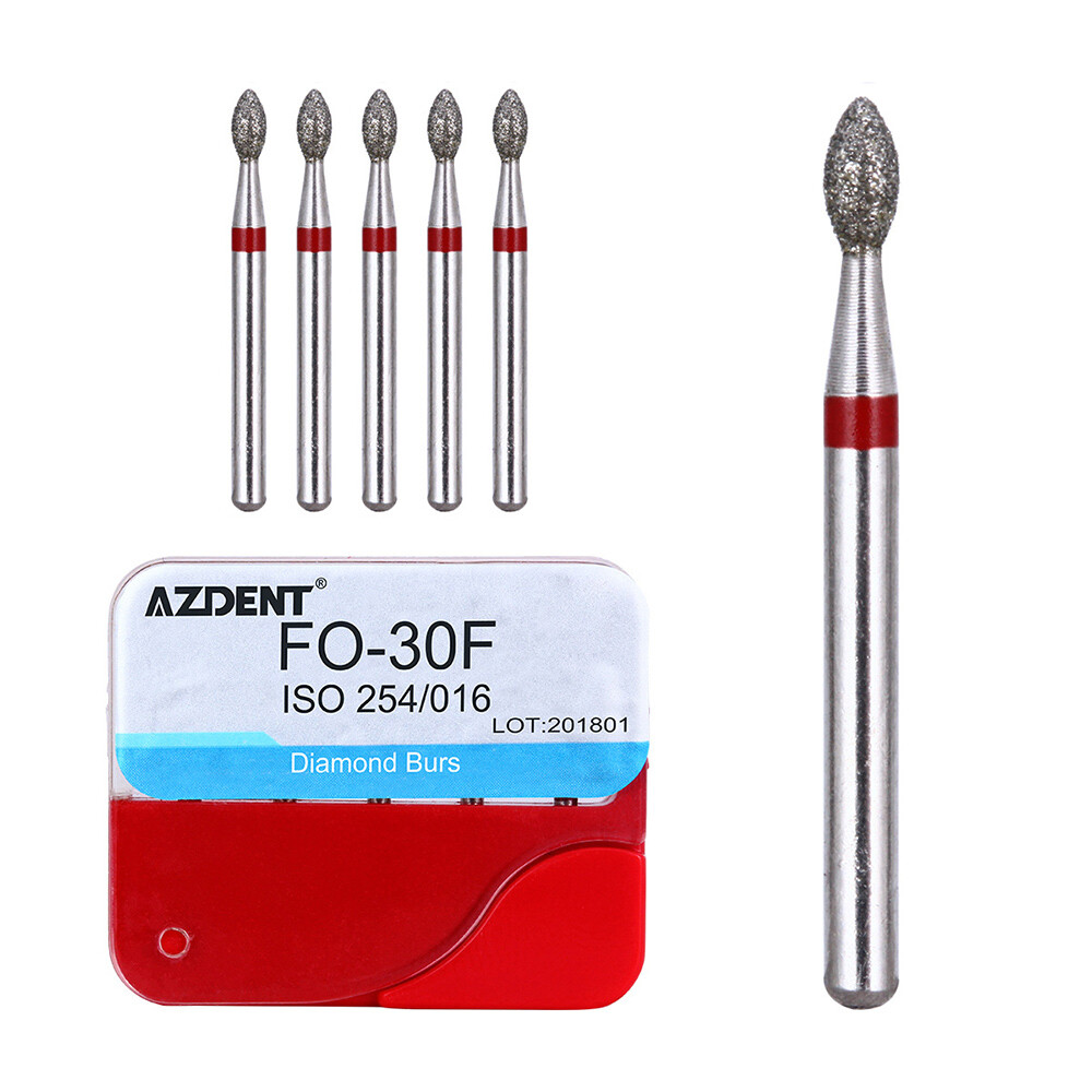 AZDENT Dental Diamond Burs For High Speed Handpiece Medium FG 1.6MM 20 Boxes