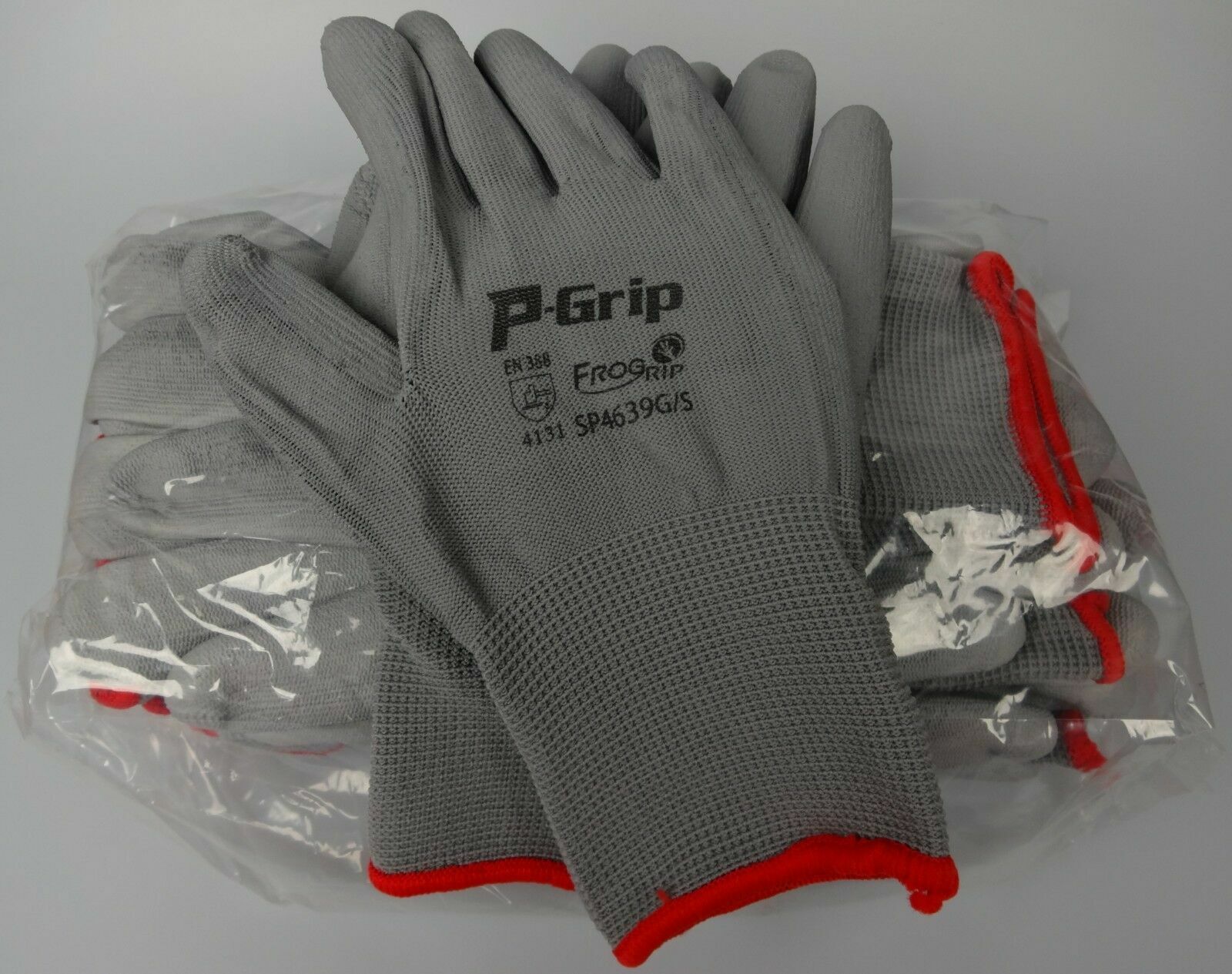 LOT OF 144 Pairs LIBERTY P-GRIP WORK GLOVES GREY PU POLYURETHANE PALM SP4639G